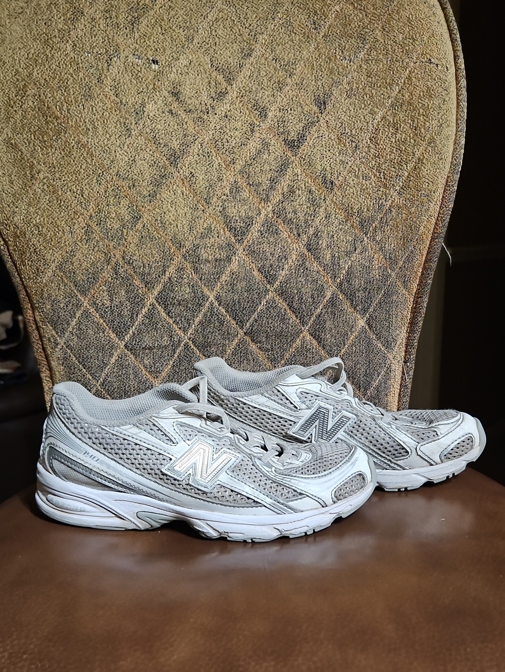New Balance 740 Bungee Lace White Gray Silver Sneakers Running Shoes